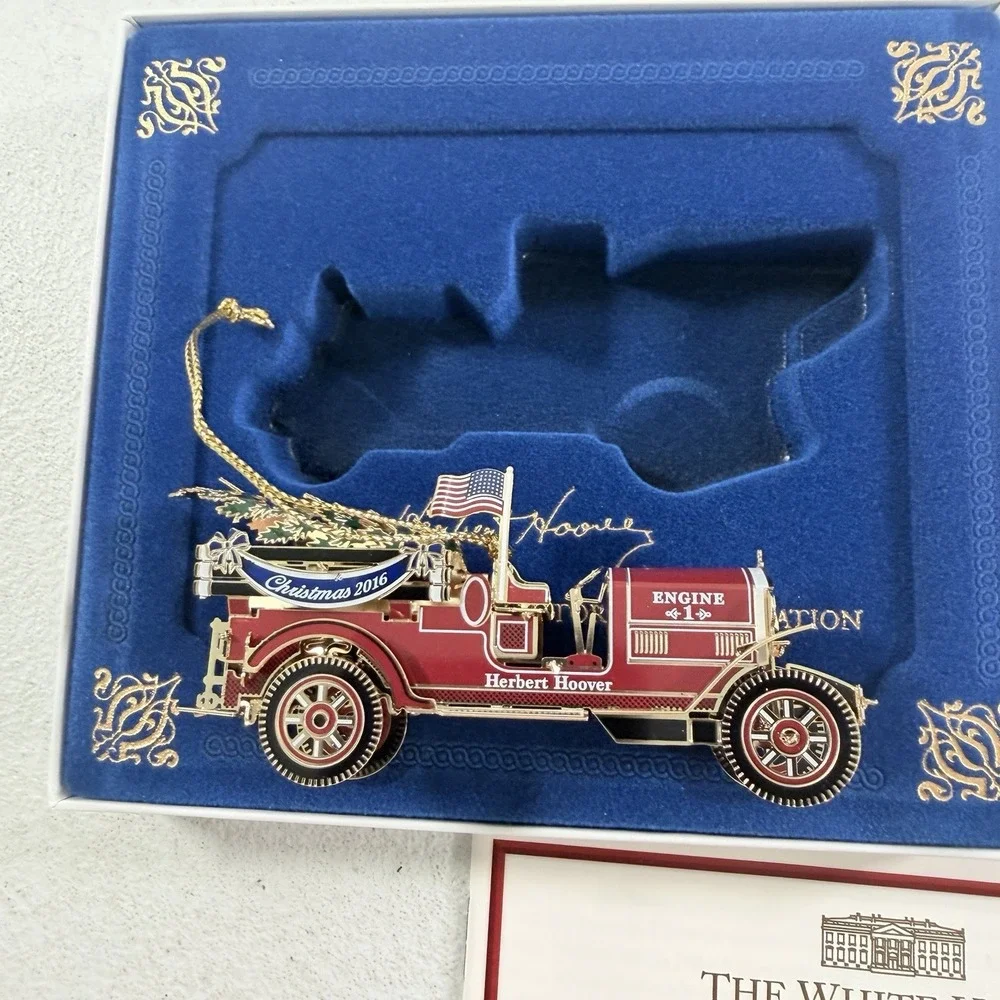 The White House Historical Assoc. Firetruck Christmas Ornament 2016 Hoover